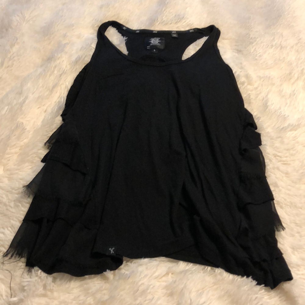 Dressy Racerback Tank with Ruffles